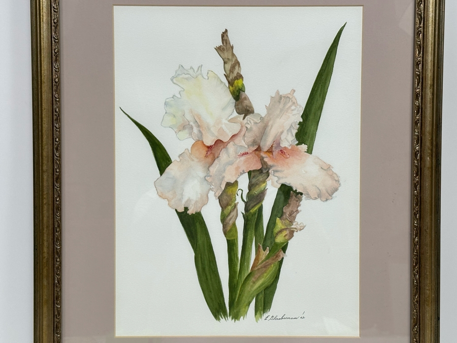 Edna Glasbrenner Original Watercolor Painting On Paper Of Orchids 11 X 15 Framed 18 X 22 [Photo 5]