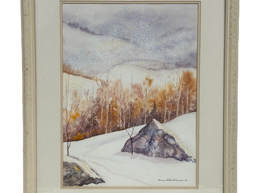 Edna Glasbrenner Original Watercolor Landscape Painting On Paper 11 X 16 Framed 18 X 22