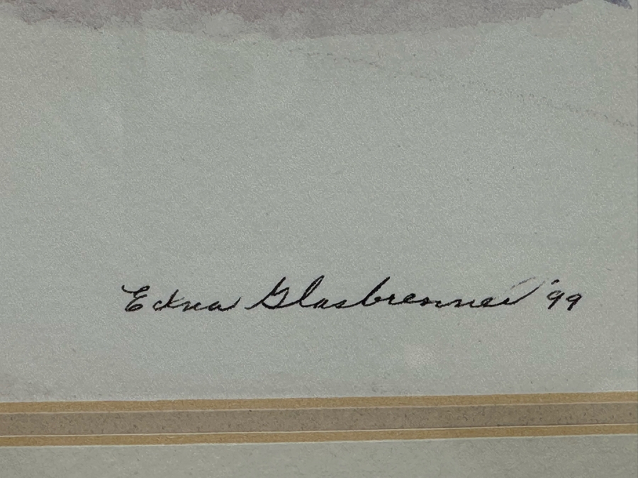 Edna Glasbrenner Original Watercolor Landscape Painting On Paper 11 X 16 Framed 18 X 22 [Photo 8]