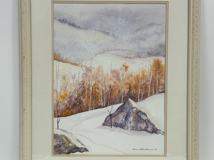 Edna Glasbrenner Original Watercolor Landscape Painting On Paper 11 X 16 Framed 18 X 22 [Photo 4]