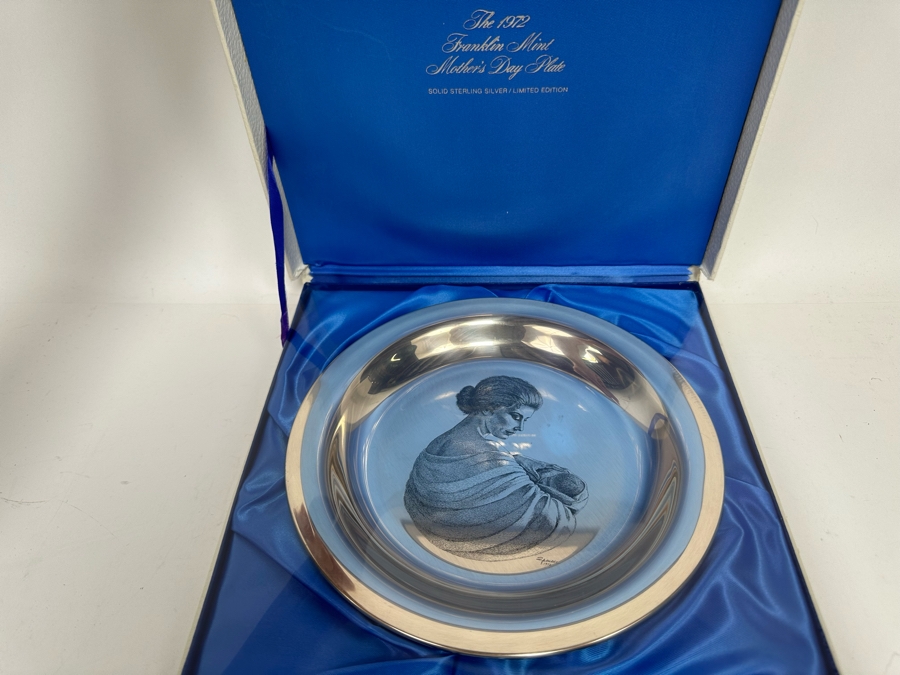 Sterling Silver 1972 Franklin Mint Mother's Day Plate Limited Edition Solid Sterling Silver Sealed New Old Stock 6oz [Photo 2]
