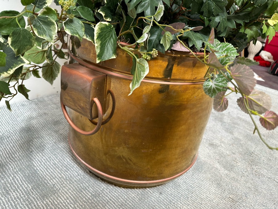 Large Artificial Indoor Tree With Brass Flower Pot 24W X 91H [Photo 4]