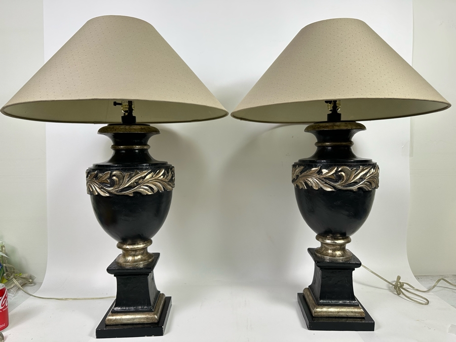 Pair Of Casual Lamps Table Lamps 33H [Photo 2]