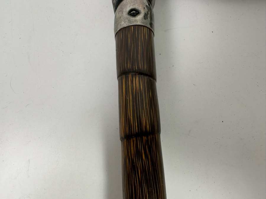 Antique 1905 London England Sterling Silver Lobster Claw Handle Wooden Cane 36L [Photo 14]