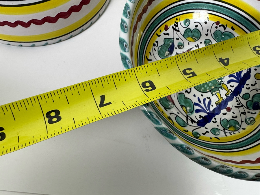 Hand Painted Italian Bowls Signed San Gimignano (1) 12R (3) 6R [Photo 12]