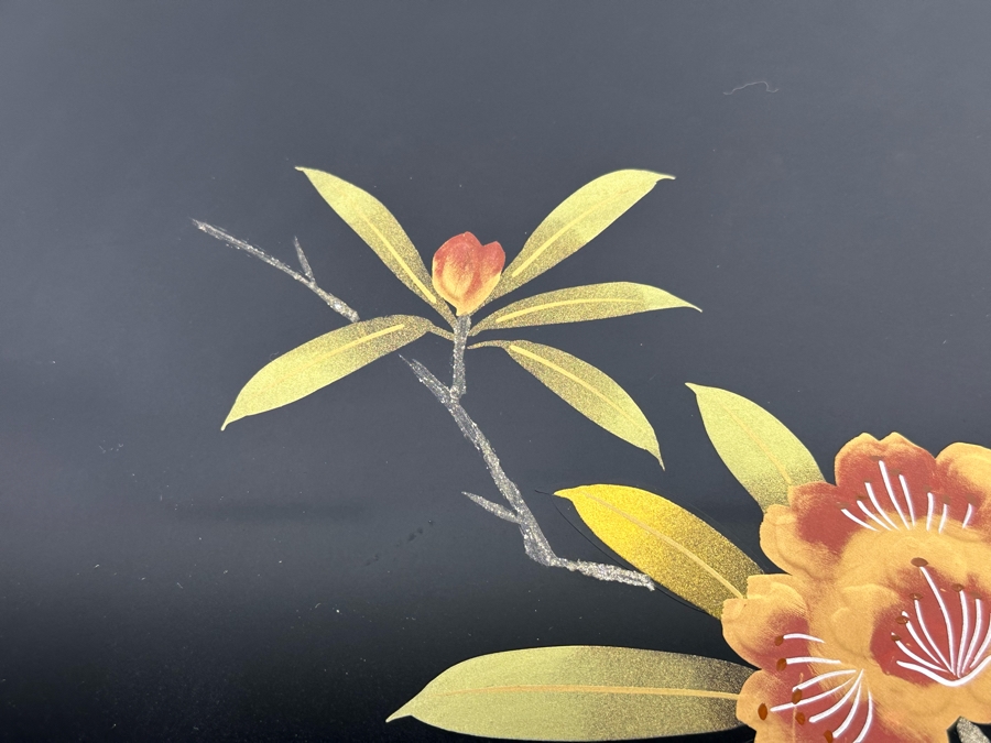 Signed Japanese Lacquer Inlaid Mother Of Pearl Plate [Photo 5]