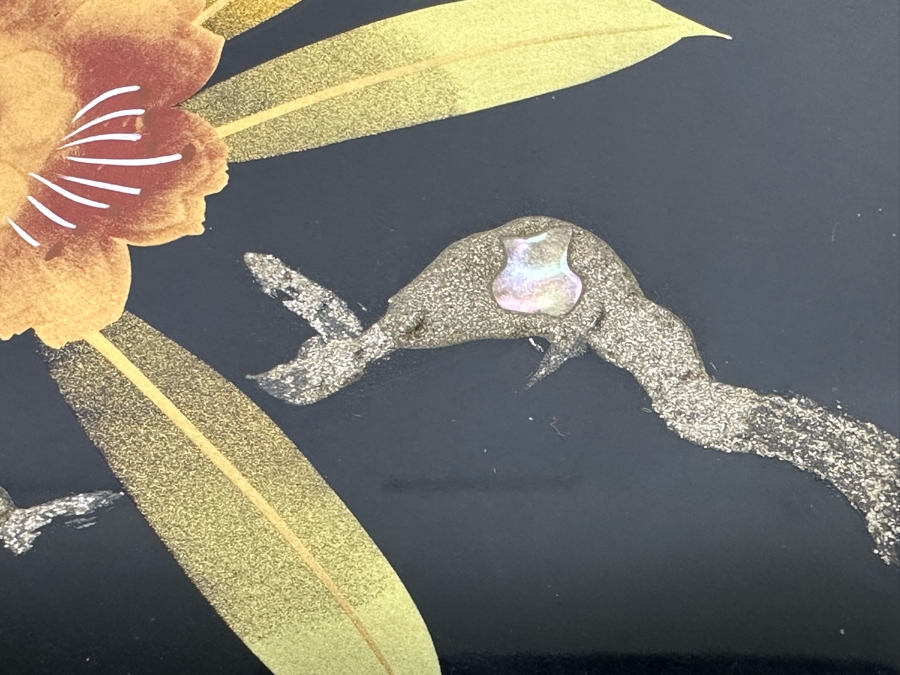 Signed Japanese Lacquer Inlaid Mother Of Pearl Plate [Photo 7]