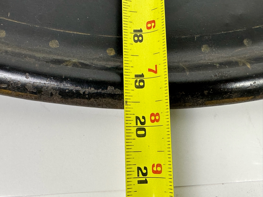 Old Hand Painted Spainish Metal Mother Of Pearl Oval Serving Tray 26 X 19 [Photo 11]