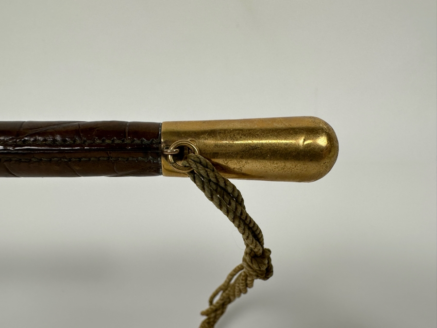 Rare Antique Horse Riding Crop Whip With 625 15K Gold Ornamentation Assayed In London England Signed J. S. 23L [Photo 13]