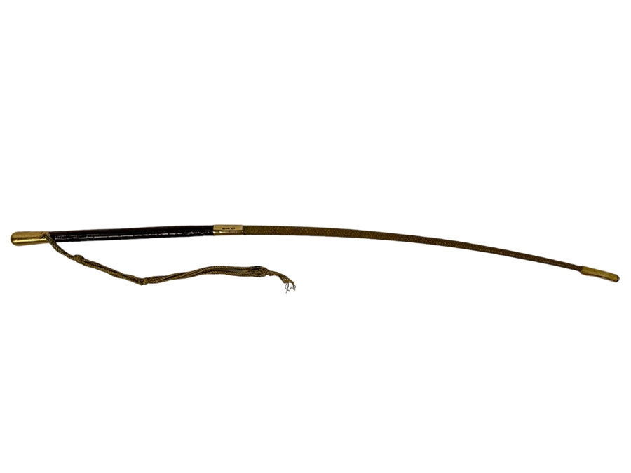 Rare Antique Horse Riding Crop Whip With 625 15K Gold Ornamentation Assayed In London England Signed J. S. 23L [Photo 2]