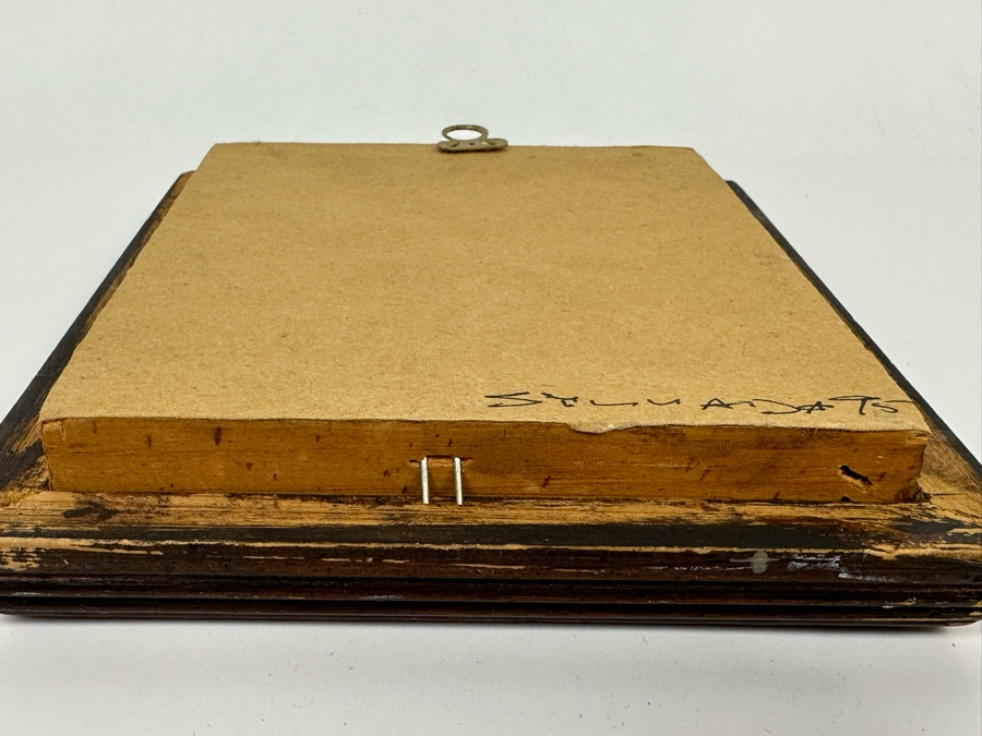 Peter Sylvada (1964-2021, American) Original Abstract Miniature Painting Signed On Back 3.5 X 4.5 Framed 6 X 7 [Photo 7]