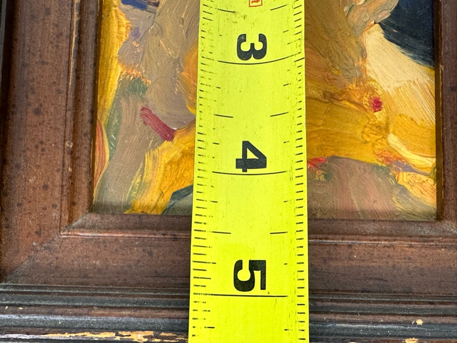 Peter Sylvada (1964-2021, American) Original Abstract Miniature Painting Signed On Back 3.5 X 4.5 Framed 6 X 7 [Photo 9]