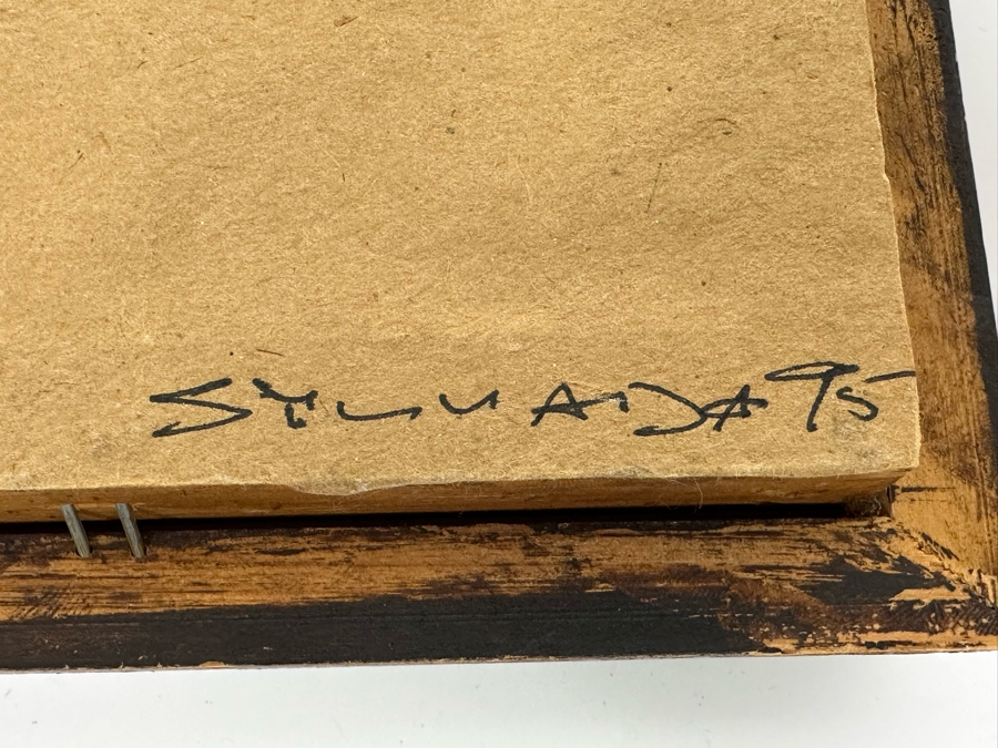 Peter Sylvada (1964-2021, American) Original Abstract Miniature Painting Signed On Back 3.5 X 4.5 Framed 6 X 7 [Photo 6]