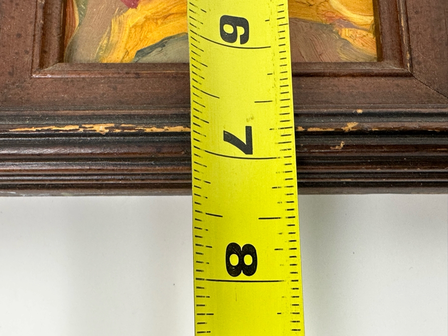 Peter Sylvada (1964-2021, American) Original Abstract Miniature Painting Signed On Back 3.5 X 4.5 Framed 6 X 7 [Photo 11]