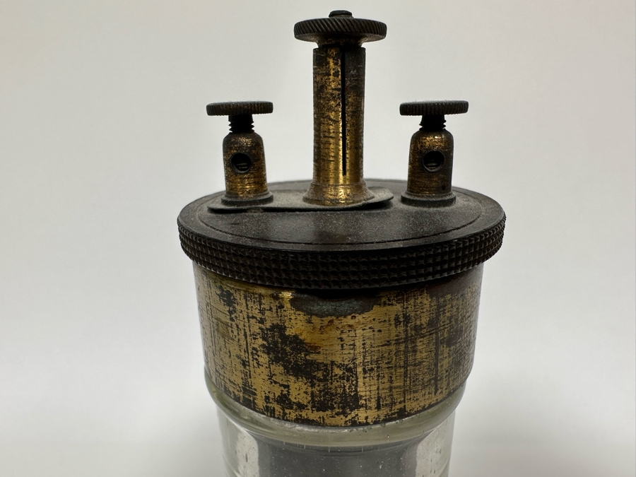 Rare Dutch Grenet Cell Battery With Hand Blown Glass Base For Storing Acid - Thomas Edison Powered His First Phonograph With A Grenet Cell Battery 3.5W X 7.5H [Photo 7]