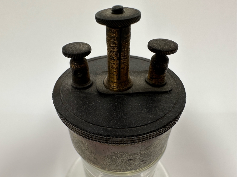 Rare Dutch Grenet Cell Battery With Hand Blown Glass Base For Storing Acid - Thomas Edison Powered His First Phonograph With A Grenet Cell Battery 3.5W X 7.5H [Photo 4]