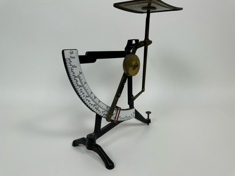 Vintage Portable Postal Scale With Adjustable Pendulum Used To Switch Between Two Enamel Scales (0-100g Or 0-500g) [Photo 14]