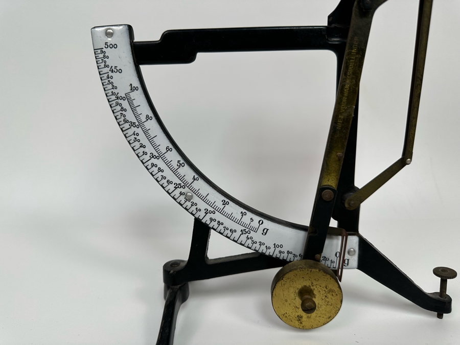 Vintage Portable Postal Scale With Adjustable Pendulum Used To Switch Between Two Enamel Scales (0-100g Or 0-500g) [Photo 4]