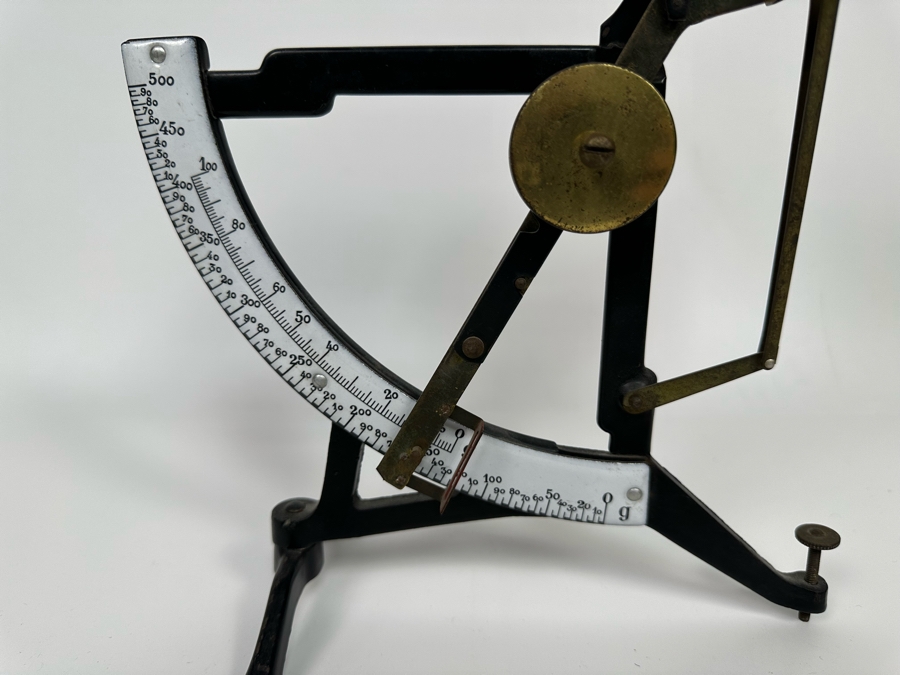 Vintage Portable Postal Scale With Adjustable Pendulum Used To Switch Between Two Enamel Scales (0-100g Or 0-500g) [Photo 10]