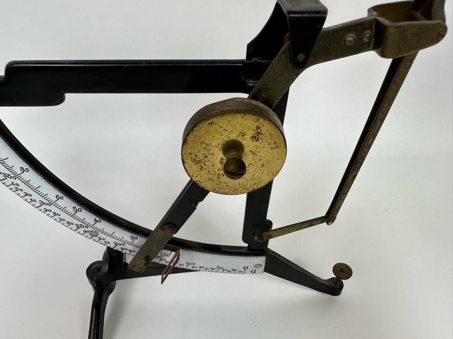 Vintage Portable Postal Scale With Adjustable Pendulum Used To Switch Between Two Enamel Scales (0-100g Or 0-500g) [Photo 13]