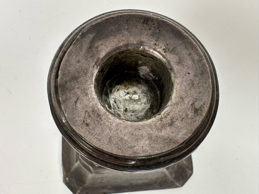 Antique English Hallmarks Weighted Sterling Silver Candleholder 2.5W X 2.5H [Photo 7]