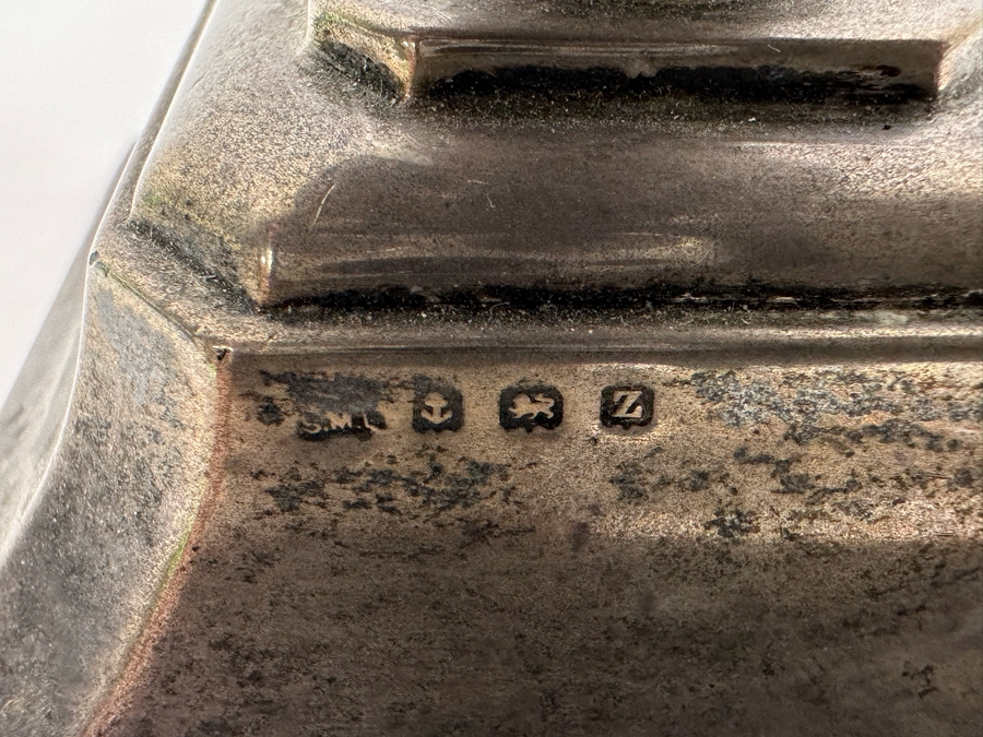 Antique English Hallmarks Weighted Sterling Silver Candleholder 2.5W X 2.5H [Photo 5]