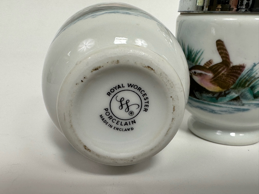 Pair Of Royal Worcester Egg Coddlers With Bird Designs [Photo 6]