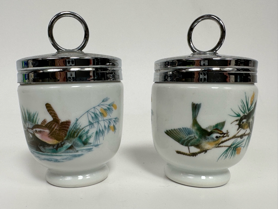 Pair Of Royal Worcester Egg Coddlers With Bird Designs [Photo 2]