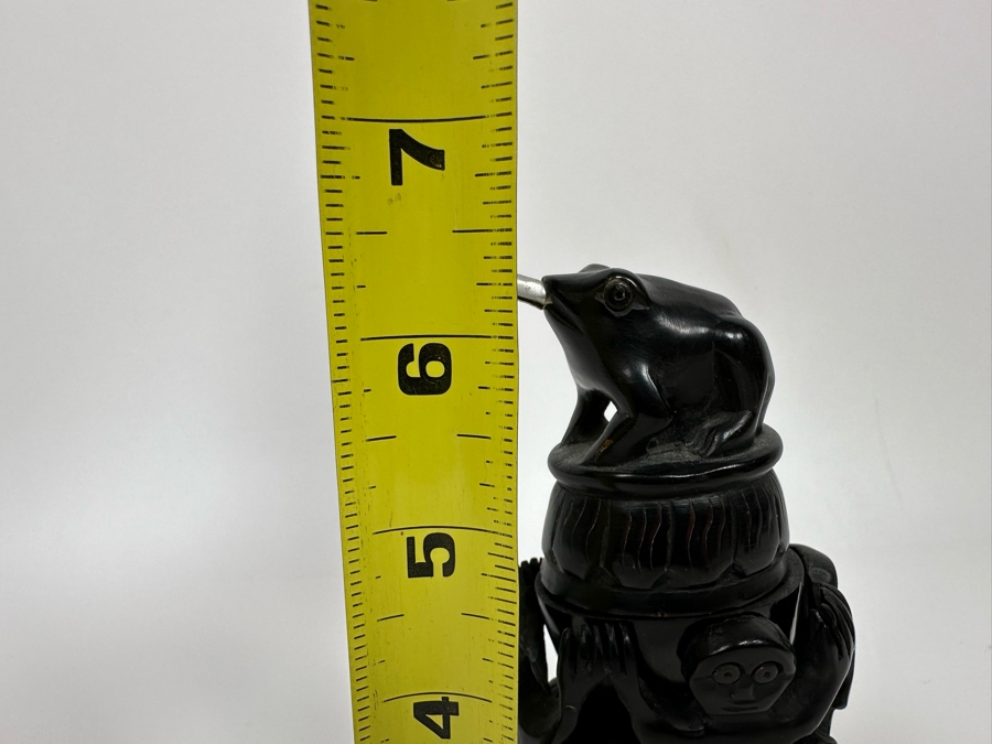 Hand Carved Wooden Indonesian Oil Lamp 2.5W X 6.5H [Photo 12]