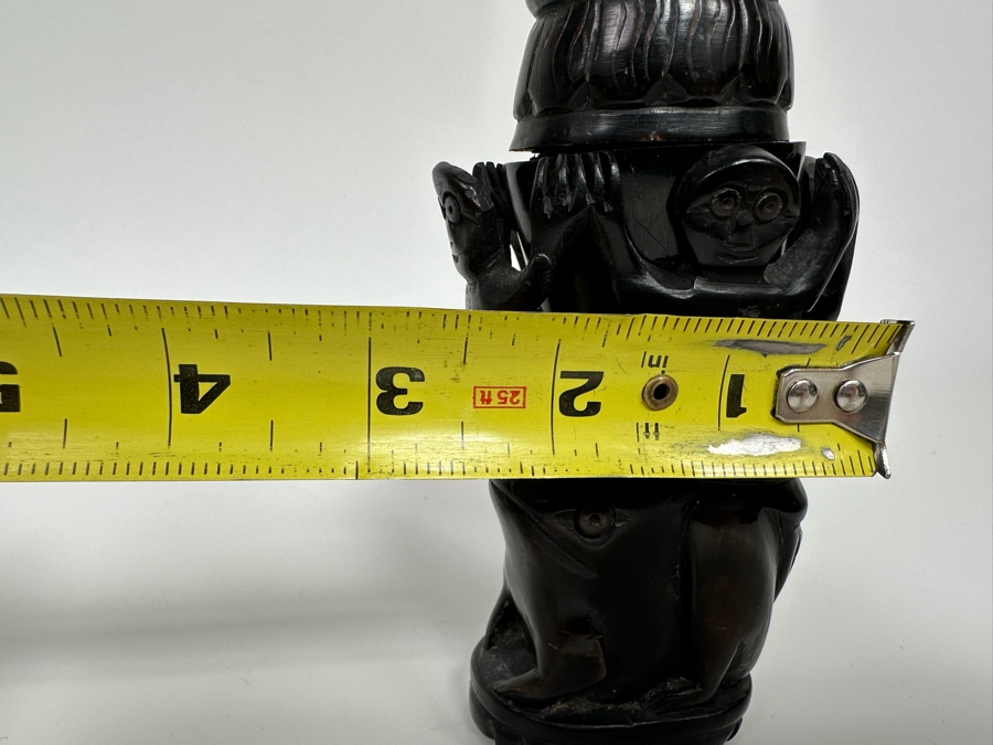 Hand Carved Wooden Indonesian Oil Lamp 2.5W X 6.5H [Photo 11]