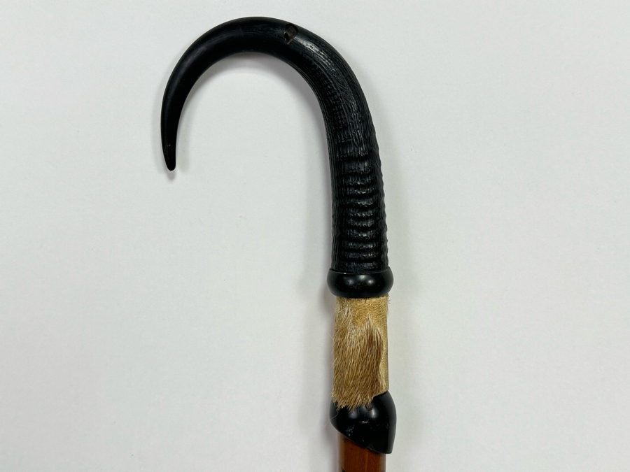 Antique Cane From Switzerland With Horn Handle 31L [Photo 4]