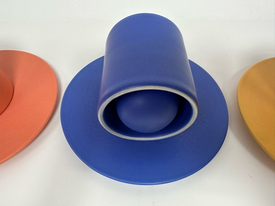 (3) Rare COR UNUM Handmade Porcelain Cups With Saucers From Holland Contemporary Postmodernism Design Air Insulated Design [Photo 7]