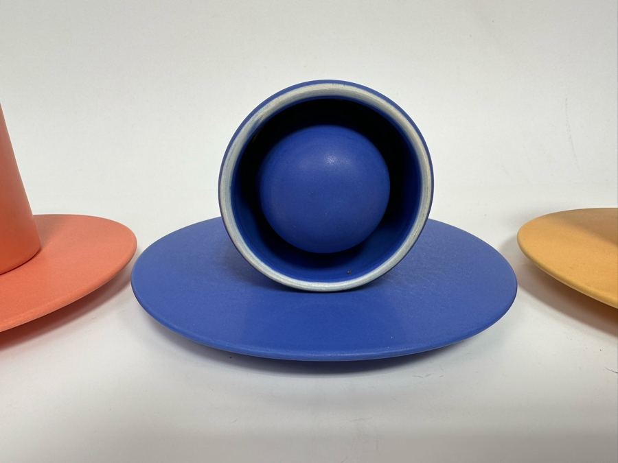 (3) Rare COR UNUM Handmade Porcelain Cups With Saucers From Holland Contemporary Postmodernism Design Air Insulated Design [Photo 6]