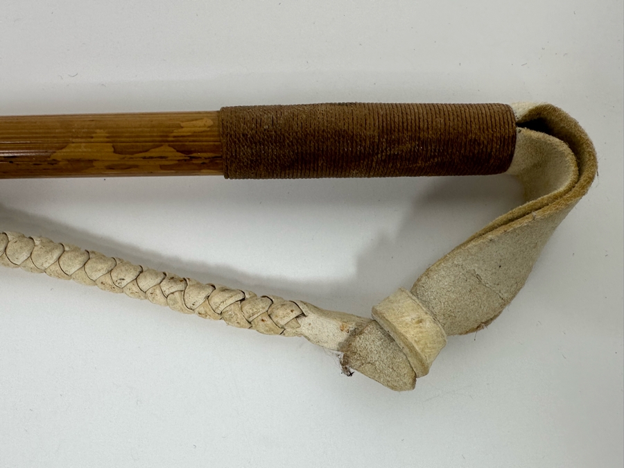 Vintage Horse Riding Crop Whip With Bone Handle [Photo 4]