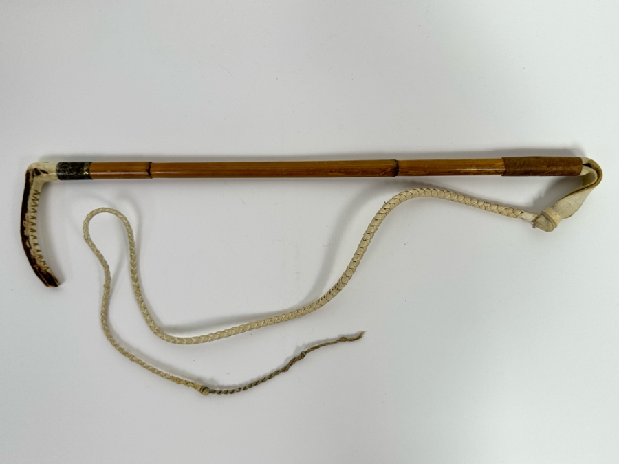 Vintage Horse Riding Crop Whip With Bone Handle [Photo 3]