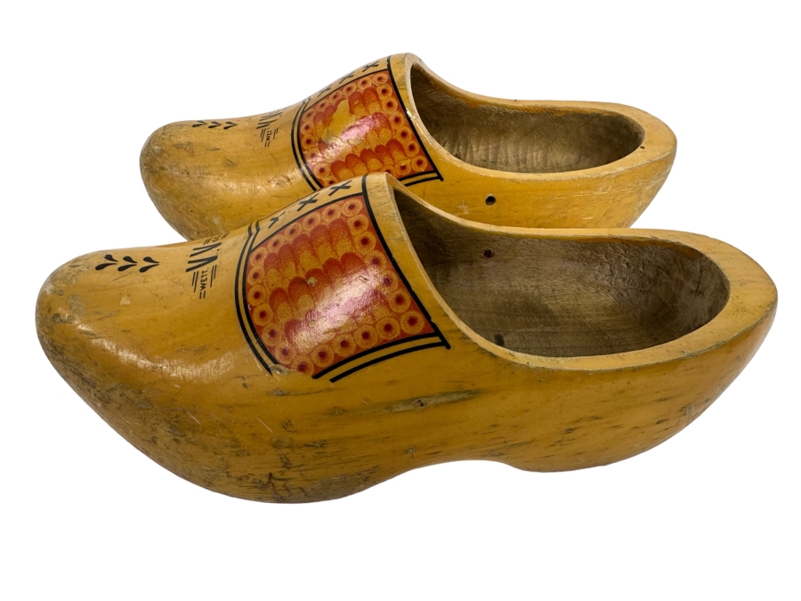 Authentic Dutch Wooden Shoes Clogs From The Netherlands 13L Size 10 [Photo 1]