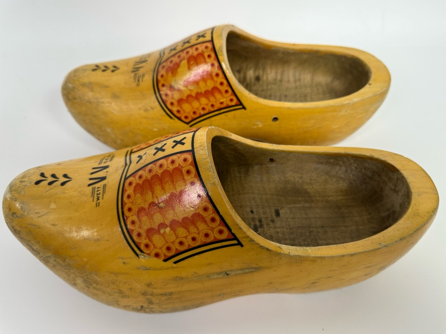 Authentic Dutch Wooden Shoes Clogs From The Netherlands 13L Size 10 [Photo 6]