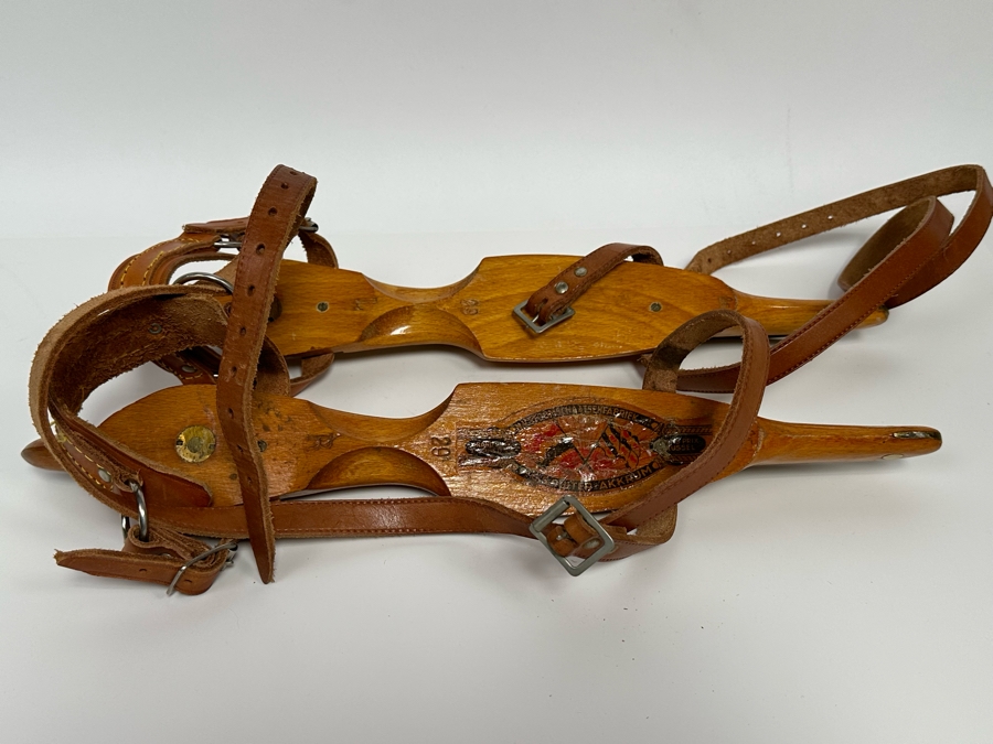 Antique Dutch Wooden Strap-On Ice Skates With Steel Blades N.V. FA G. S. Ruiter Akkrum 17L [Photo 2]