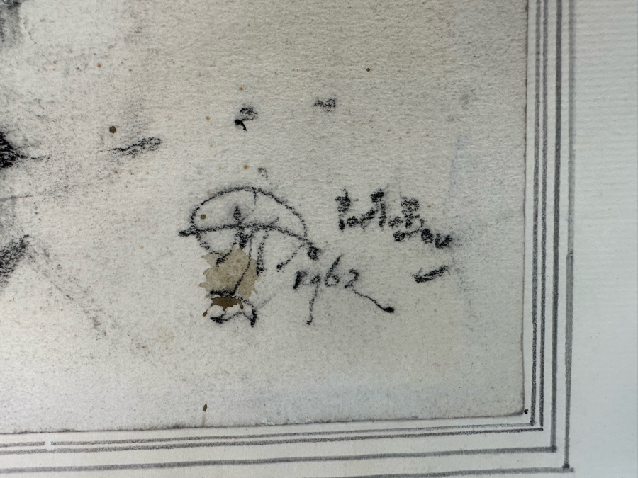 Joseph Teixeira De Mattos (1892-1971, Netherlands) Original Drawing On Paper - Provenance On Back From Wife (M.J.J. Kessler) Of Jean Baptiste August Kessler Who Started The Royal Dutch Petroleum Co Which Is Now Shell Oil Dated 1962 Port Bou 10.5 X 12.5 [Photo 5]