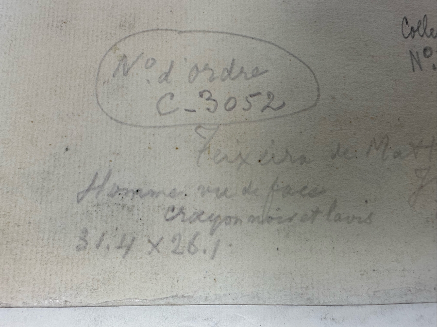 Joseph Teixeira De Mattos (1892-1971, Netherlands) Original Drawing On Paper - Provenance On Back From Wife (M.J.J. Kessler) Of Jean Baptiste August Kessler Who Started The Royal Dutch Petroleum Co Which Is Now Shell Oil Dated 1962 Port Bou 10.5 X 12.5 [Photo 17]