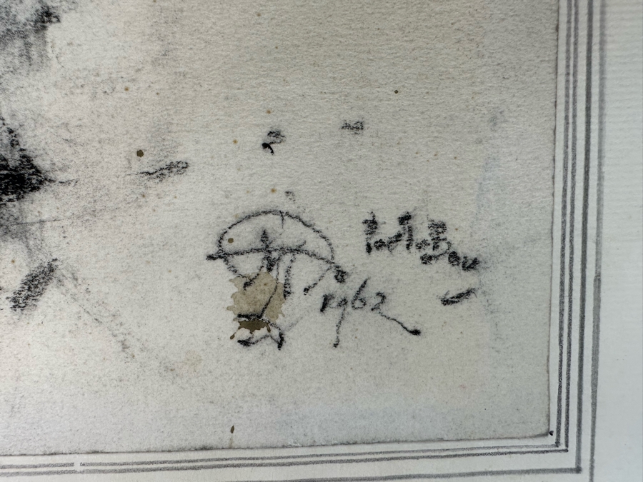 Joseph Teixeira De Mattos (1892-1971, Netherlands) Original Drawing On Paper - Provenance On Back From Wife (M.J.J. Kessler) Of Jean Baptiste August Kessler Who Started The Royal Dutch Petroleum Co Which Is Now Shell Oil Dated 1962 Port Bou 10.5 X 12.5 [Photo 6]