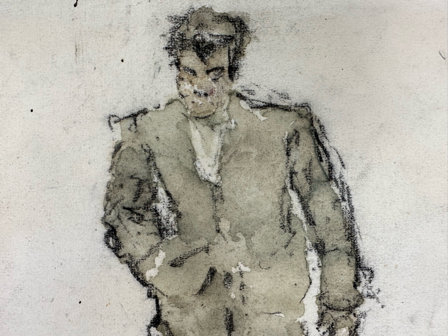 Joseph Teixeira De Mattos (1892-1971, Netherlands) Original Drawing On Paper - Provenance On Back From Wife (M.J.J. Kessler) Of Jean Baptiste August Kessler Who Started The Royal Dutch Petroleum Co Which Is Now Shell Oil Dated 1962 Port Bou 10.5 X 12.5 [Photo 9]