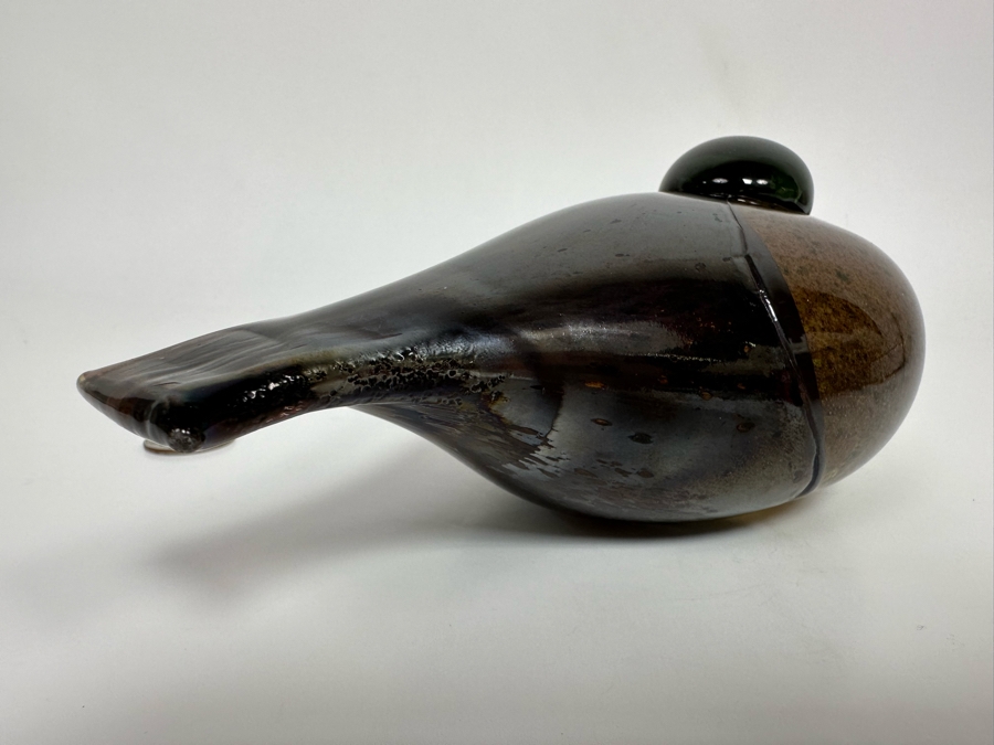 Oiva Toikka (Finland) Art Glass Bird Haahkatar Or Eider Sea Duck By Iittala With Original Box 8W X 3.5D X 3H [Photo 9]