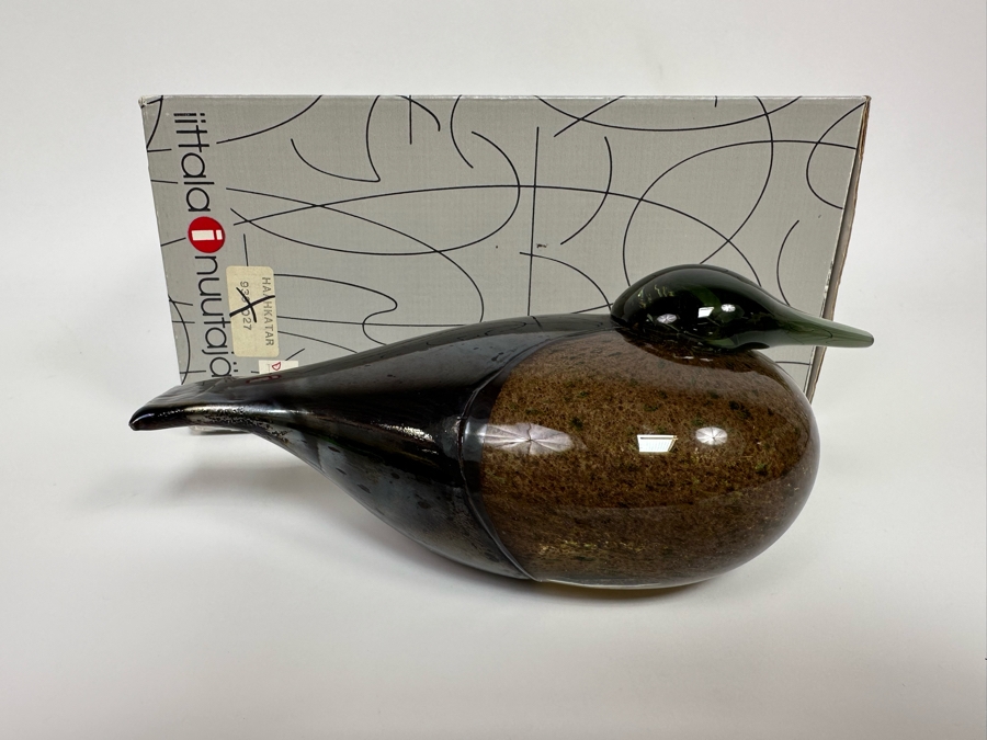 Oiva Toikka (Finland) Art Glass Bird Haahkatar Or Eider Sea Duck By Iittala With Original Box 8W X 3.5D X 3H [Photo 16]