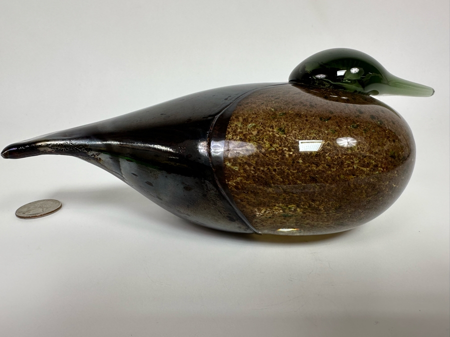 Oiva Toikka (Finland) Art Glass Bird Haahkatar Or Eider Sea Duck By Iittala With Original Box 8W X 3.5D X 3H [Photo 8]