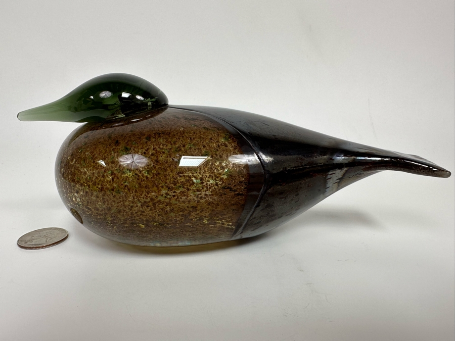 Oiva Toikka (Finland) Art Glass Bird Haahkatar Or Eider Sea Duck By Iittala With Original Box 8W X 3.5D X 3H [Photo 4]