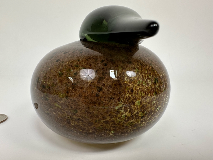 Oiva Toikka (Finland) Art Glass Bird Haahkatar Or Eider Sea Duck By Iittala With Original Box 8W X 3.5D X 3H [Photo 6]