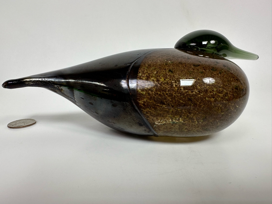 Oiva Toikka (Finland) Art Glass Bird Haahkatar Or Eider Sea Duck By Iittala With Original Box 8W X 3.5D X 3H [Photo 7]