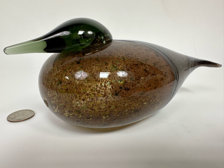 Oiva Toikka (Finland) Art Glass Bird Haahkatar Or Eider Sea Duck By Iittala With Original Box 8W X 3.5D X 3H [Photo 5]