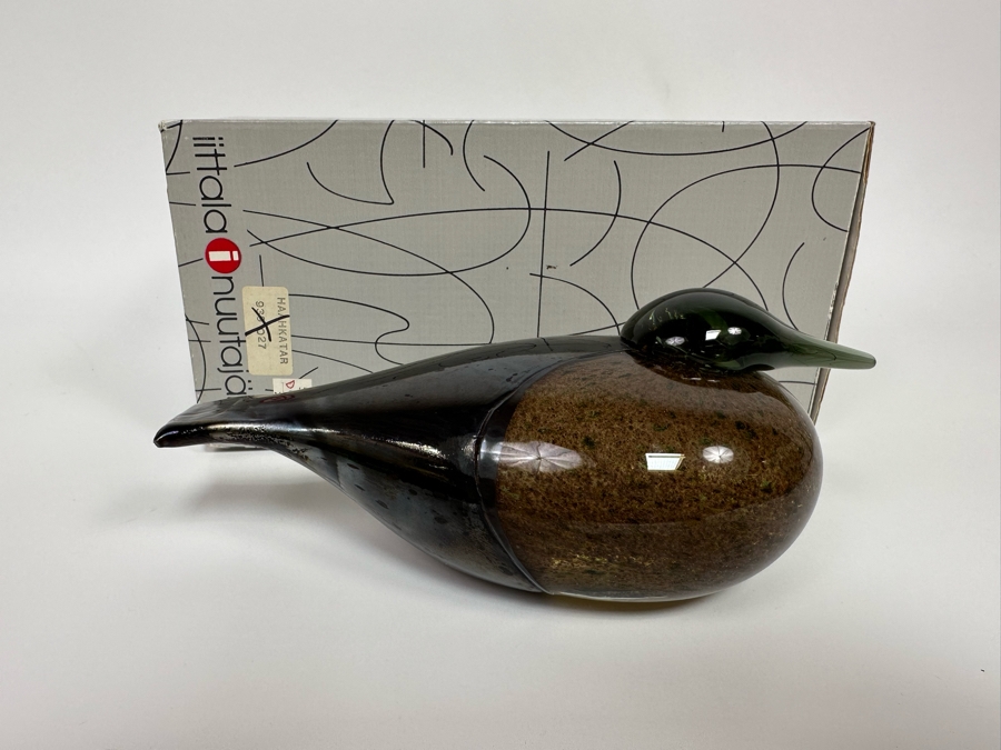 Oiva Toikka (Finland) Art Glass Bird Haahkatar Or Eider Sea Duck By Iittala With Original Box 8W X 3.5D X 3H [Photo 15]